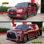 PARA TOYOTA 4RUNNER 2010-2013 KIT DE CARROCERÍA ESTILO LEXUS FACELIFT PARACHOQUES FASCIA CONVERSIÓN