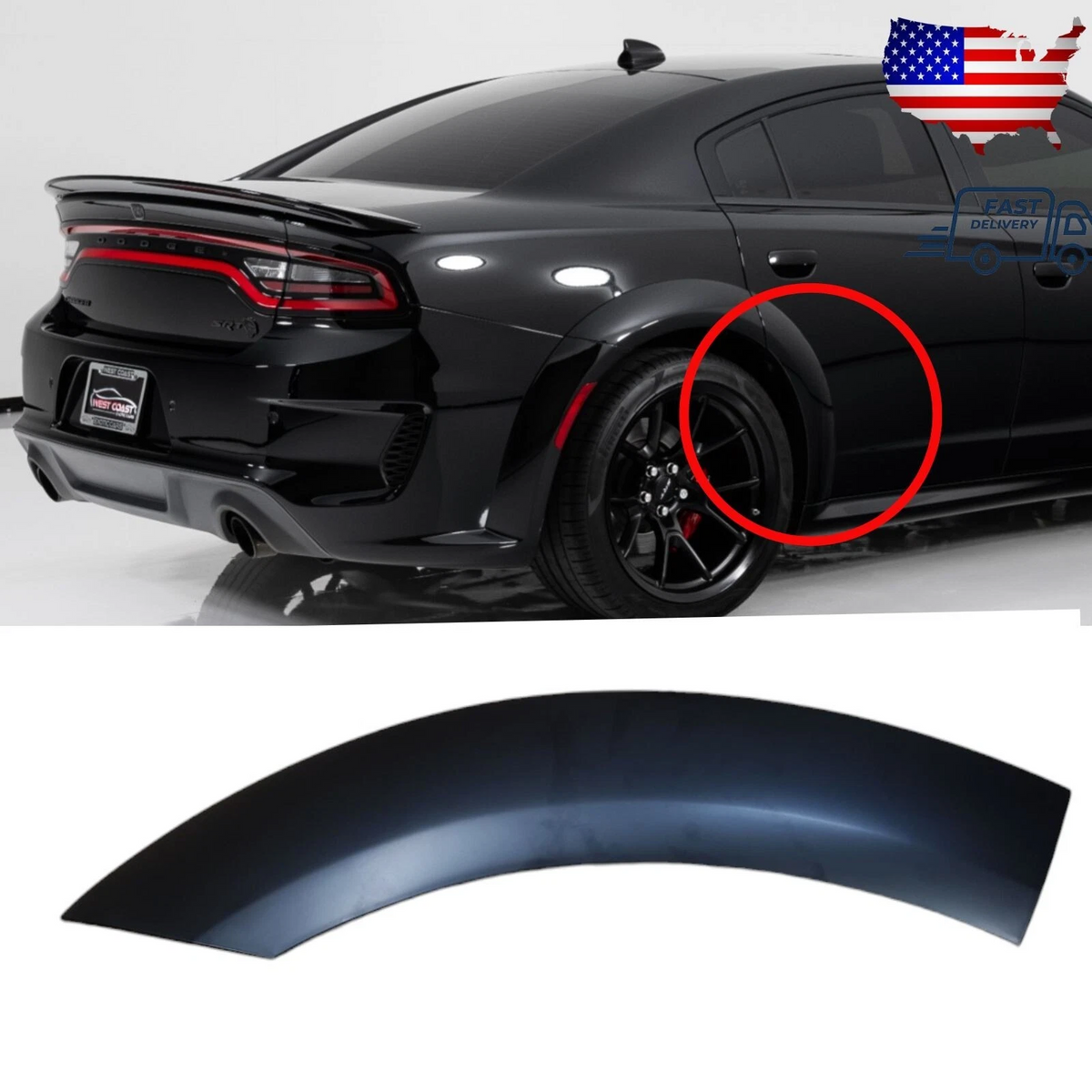 PARA DODGE CHARGER WIDEBODY MOLDURA DE PUERTA TRASERA DERECHA 2020-2023 6TN32TZZAF