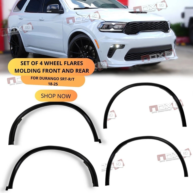 FOR DODGE DURANGO SRT / RT 18-25 SET of 4 Wheel Flares Molding FRONT AND REAR