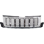Para parrilla delantera cromada con rejilla de panal e inserciones negras para Jeep Grand Cherokee 2011-2013