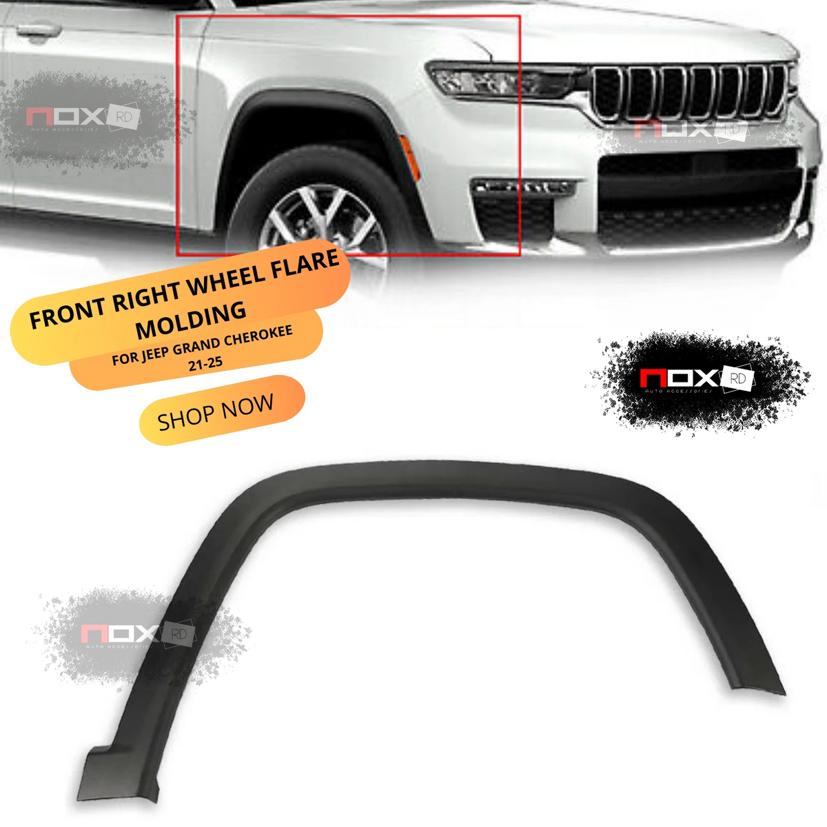 FOR 2021-2025 JEEP GRAND CHEROKEE/L FRONT RIGHT WHEEL FLARE MOLDING ARCH