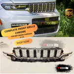 PARA JEEP GRAND CHEROKEE L 2021-2024, PARRILLA SUPERIOR DEL RADIADOR DELANTERO COMPLETA CROMADA