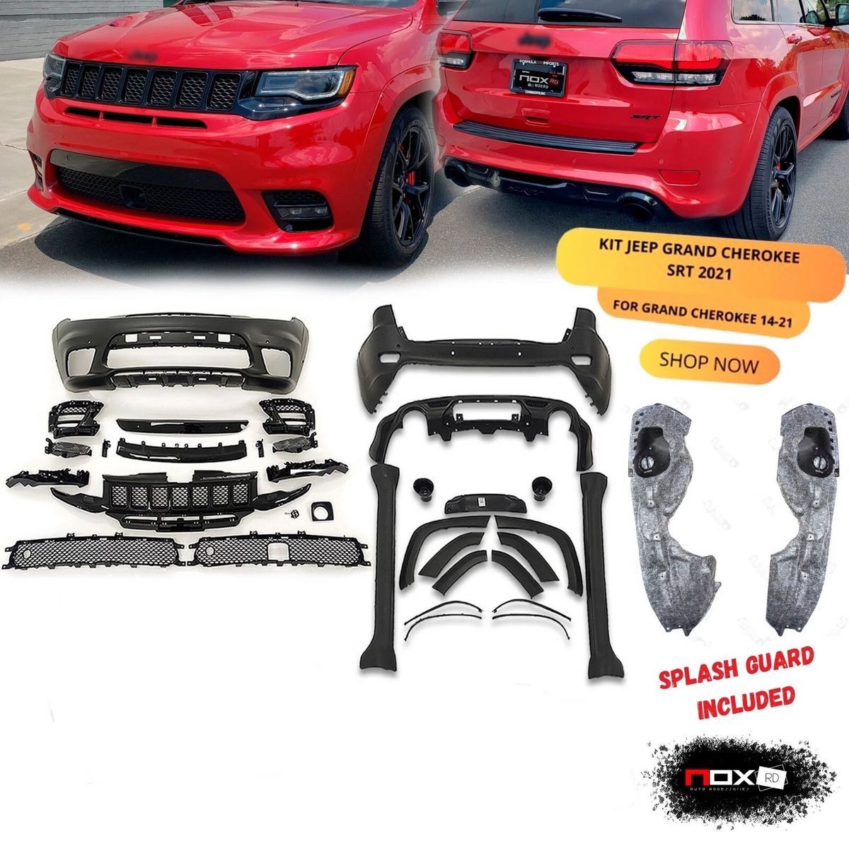 FOR JEEP GRAND CHEROKEE 14-21 COMPLETE BUMPER KIT SRT 17-21 FACELIFT CONVERSION