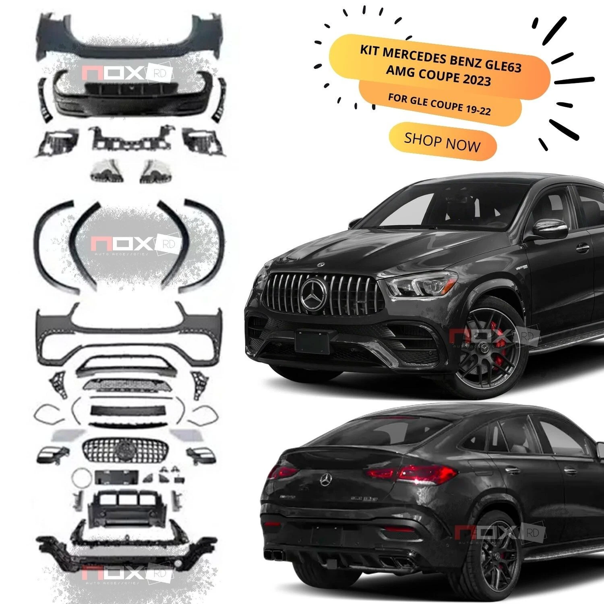 GLE 63 COUPE Full Body Kit Bumper Front Rear Tips FOR GLE 450 350 2020-2024
