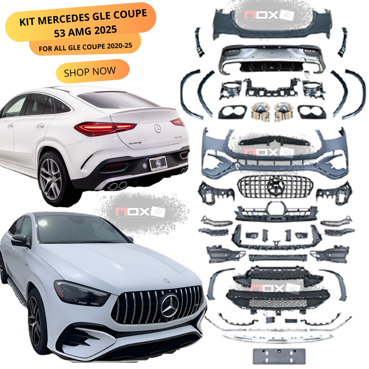 GLE 53 AMG COUPE Full Body Kit Bumper Front Rear Tips FOR GLE 450 350 2020-2025